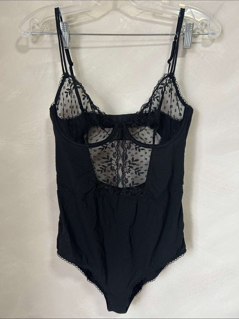 NWOT & Other Stories all over lace bodysuit in black lingerie corset underwire